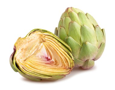 Dilimlenmiş enginar yolu beyazda izole edildi