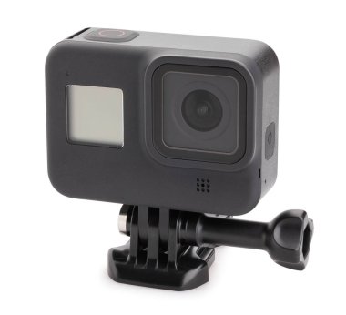 Montaj yolu üzerindeki hareket kamerası beyaz üzerine izole edilmiş