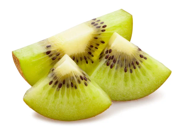 Sliced Kiwi Path Isolated White — Stock Photo, Image