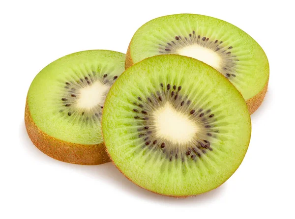 Sliced Kiwi Path Isolated White — Stock Photo, Image