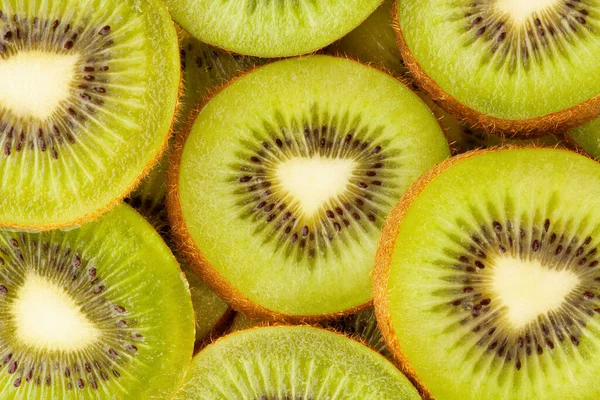 Sliced Kiwi Rings Macro Closeup — Stock Photo, Image
