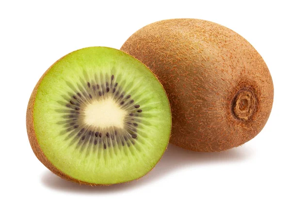 Sliced Kiwi Path Isolated White — Stock Photo, Image