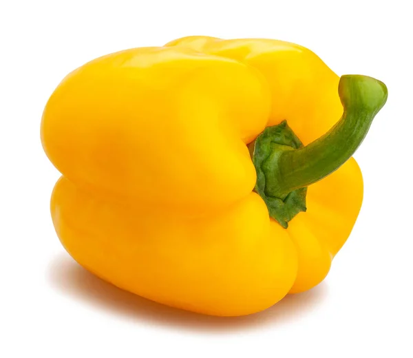 Yellow Bell Peppers Path Isolated White — Stock Photo, Image