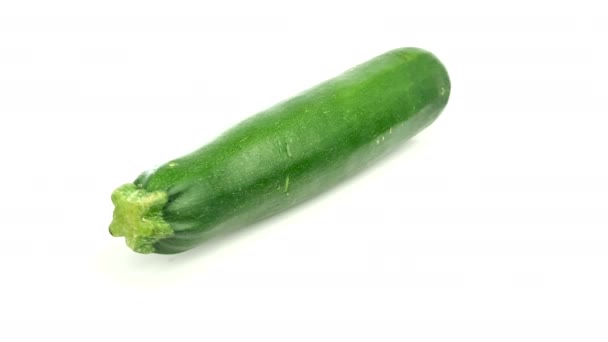 Courgette Isolata Sfondo Bianco — Video Stock