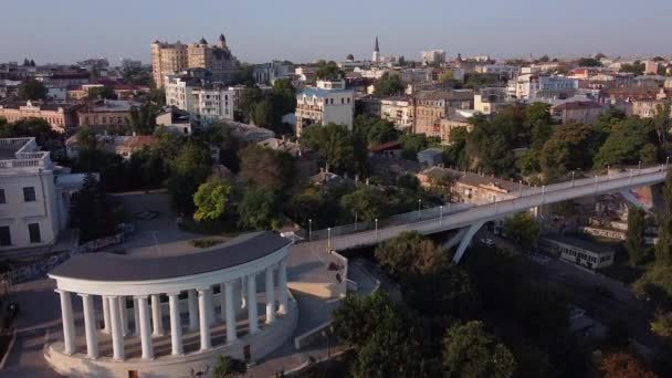 Odessa Ukraina Svigermor Bro Drone Panorama – stockvideo