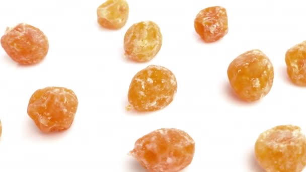 Sušené Kumquat Izolovaných Bílém Pozadí — Stock video