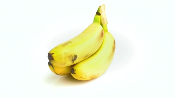 Baby Banana Isolated White Background — Stock Video