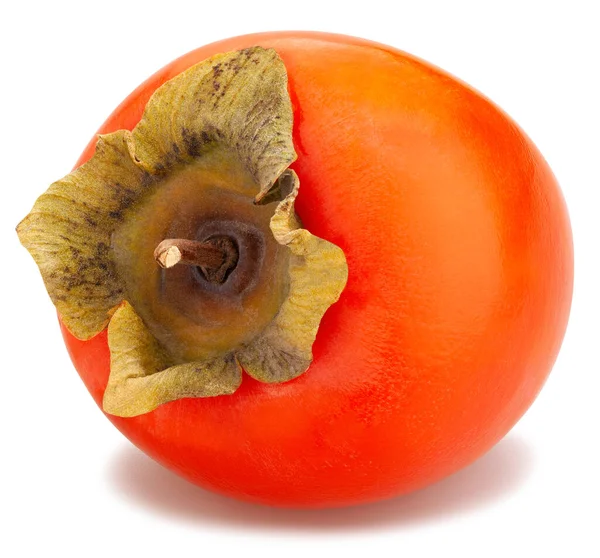 Persimmon Cesta Izolovaná Bílém — Stock fotografie