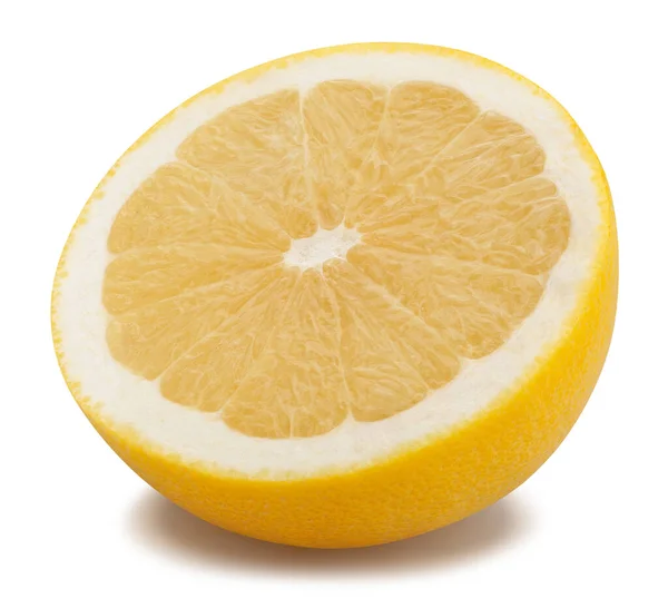 Sliced White Grapefruit Path Isolated White — Stock Photo, Image