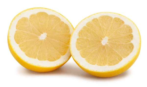 Sliced White Grapefruit Path Isolated White — Stock Photo, Image