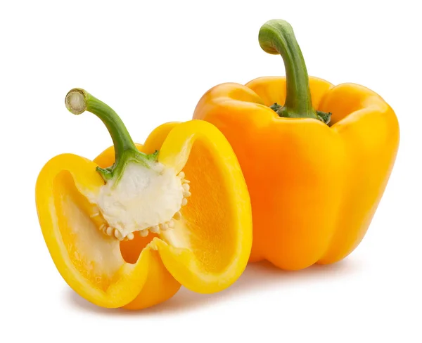 Yellow Bell Pepper Path Isolated White — 스톡 사진