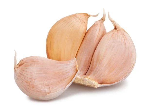 Peeled Garlic Cloves Isolated White Background — Stock Photo, Image