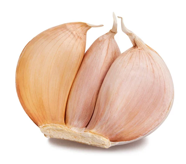 Peeled Garlic Cloves Isolated White Background — Stock Photo, Image