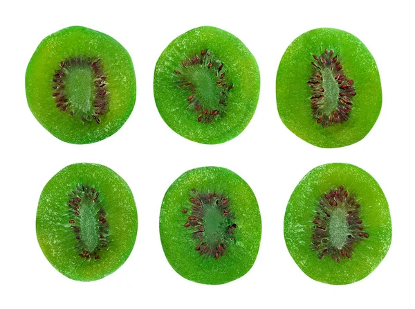 Sušené Kiwi Ovoce Izolované Bílém Pozadí — Stock fotografie