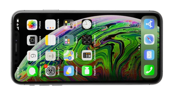 Iphone Max Isoliert Auf Weißem Hintergrund Digitale Bildschirm Schnittstelle — Stockfoto