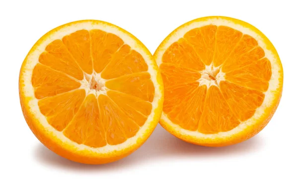 在白色上分离的桔切片橙果小径 — 图库照片