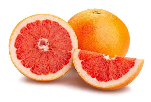 Sliced Grapefruit Path Isolated White — Stock Photo, Image
