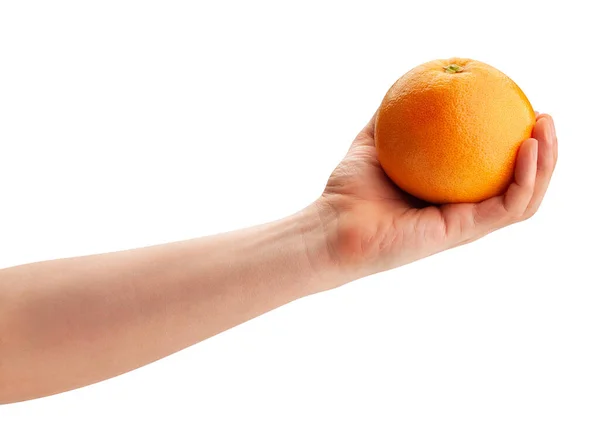 Grapefruit Der Hand Weg Isoliert Auf Weiß — Stockfoto