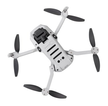 Dji mavic mini drone yolu beyaz altta izole edildi