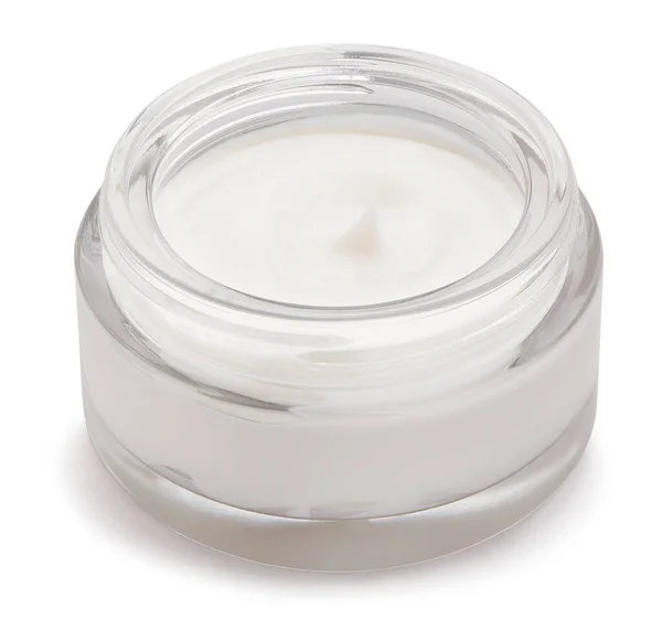 Lotion Crème Pot Chemin Isolé Sur Blanc — Photo