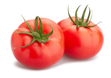 Pembe domates yolu beyaz üzerinde izole