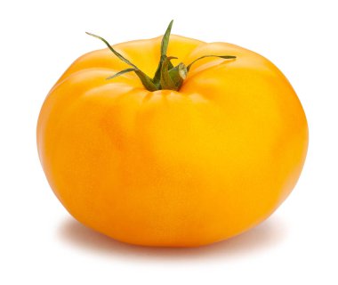 Sarı domates yolu beyaz üzerinde izole