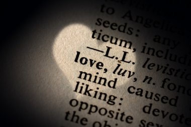 Closeup of the word love clipart