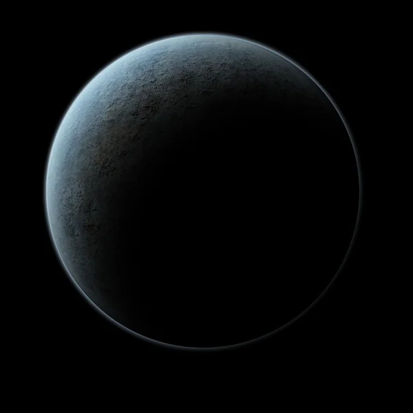 Okrągły niebieski planeta w kosmosie — Zdjęcie stockowe