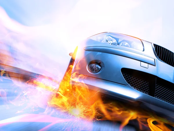 Fast car moving with motion blur — Stock Photo, Image