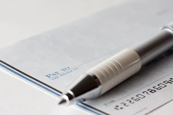 Closeup of a cheque — Stock Photo, Image