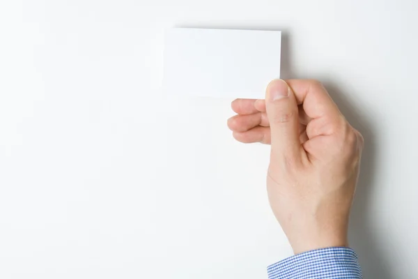 Man presenting business card — Stock Photo, Image