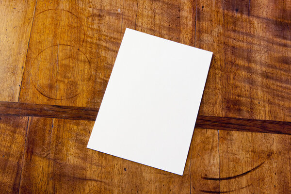 White paper on table