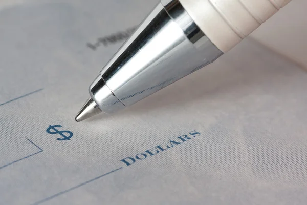 Closeup of a cheque Stock Image