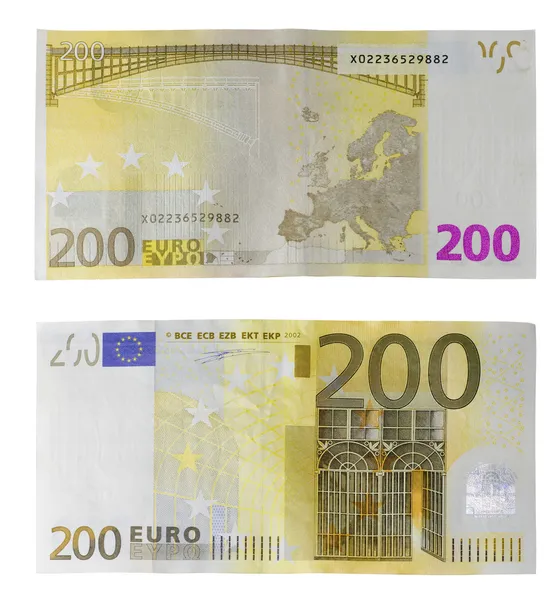 200 гроші валюти євро — стокове фото