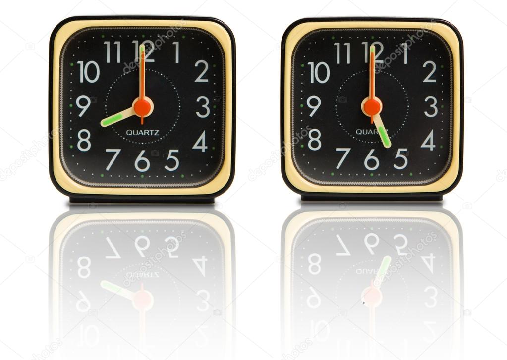 Small clocks showing 8 to 5