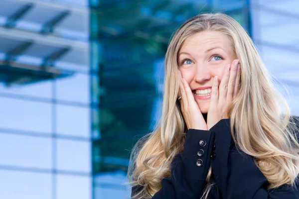 Excited business woman — Stock Photo, Image