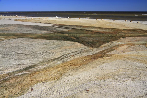 Fiskenät på stranden. — Stockfoto