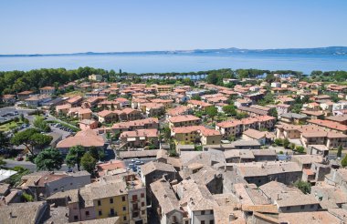 bolsena panoramik manzaralı. Lazio. İtalya.