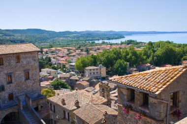 bolsena panoramik manzaralı. Lazio. İtalya.