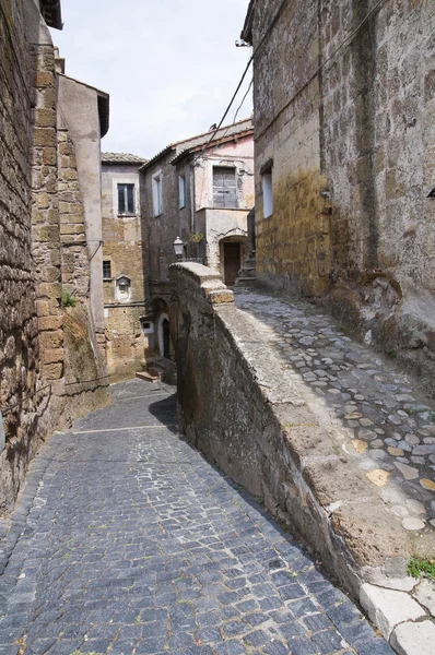 Gasse. Calcata. Latium. Italien. — Stockfoto