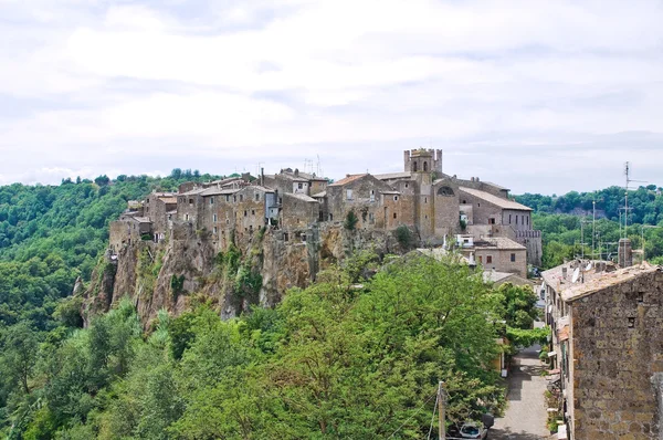 Panoramisch zicht op Calcata (VT). Lazio. Italië. — Stockfoto