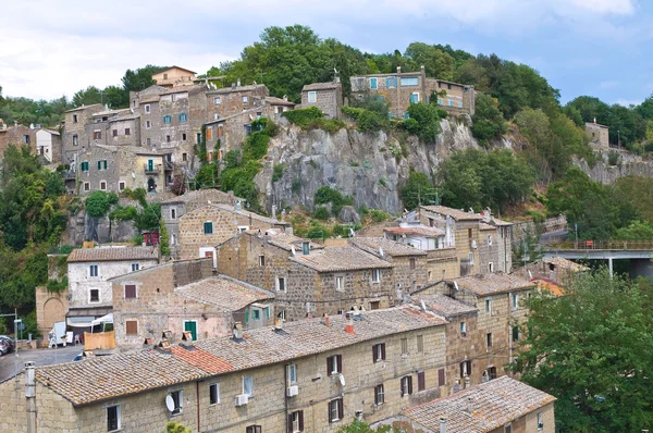 Panoramisch zicht op Calcata (VT). Lazio. Italië. — Stockfoto