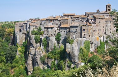 vitorchiano panoramik manzaralı. Lazio. İtalya.
