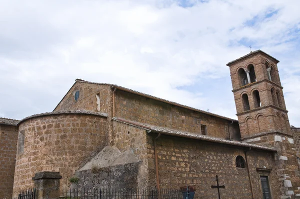 胭脂红的教会。civita 卡斯泰拉纳。拉齐奥。意大利. — 图库照片