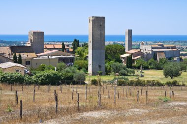 tarquinia panoramik manzaralı. Lazio. İtalya.