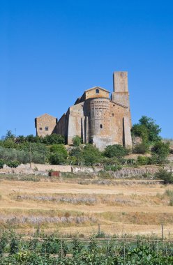 tuscania panoramik manzaralı. Lazio. İtalya.