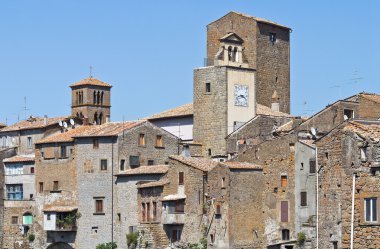 vitorchiano panoramik manzaralı. Lazio. İtalya.