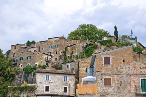 Panoramik calcata. Lazio. İtalya. — Stok fotoğraf