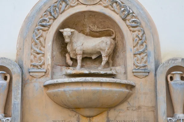 Fuente del tauro. Con toda seguridad. Puglia. Italia . — Foto de Stock