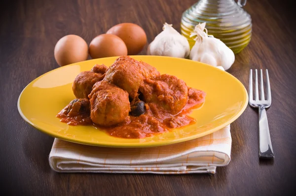 Polpette con salsa di pomodoro. — Foto Stock